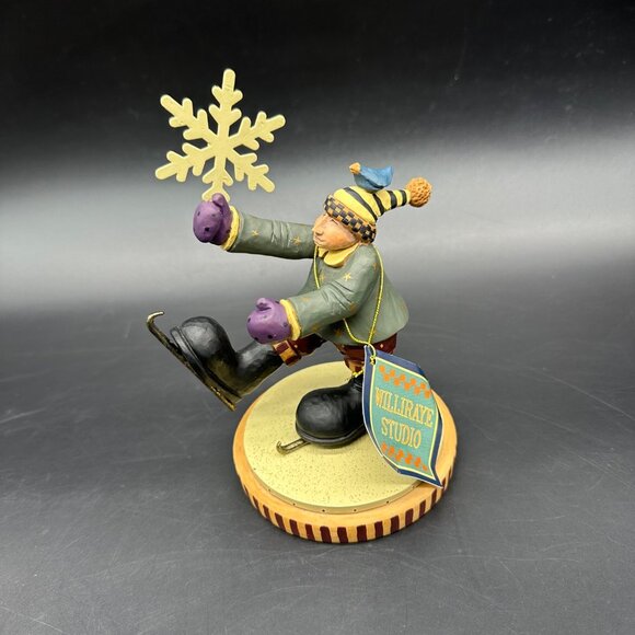 Williraye Snowdancing Little Boy 2001 Winter Skating Figurine Snowflake Vintage - Picture 1 of 10